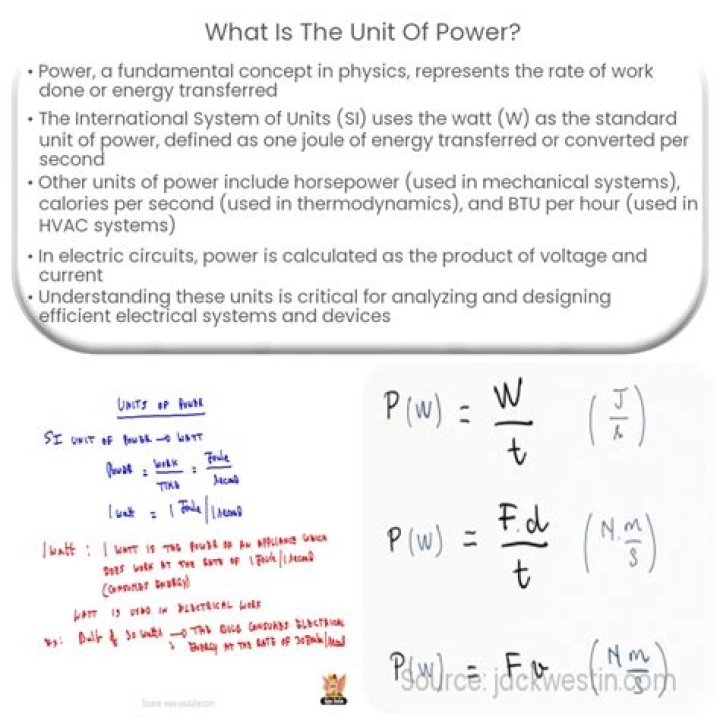 What are the units of power in physics